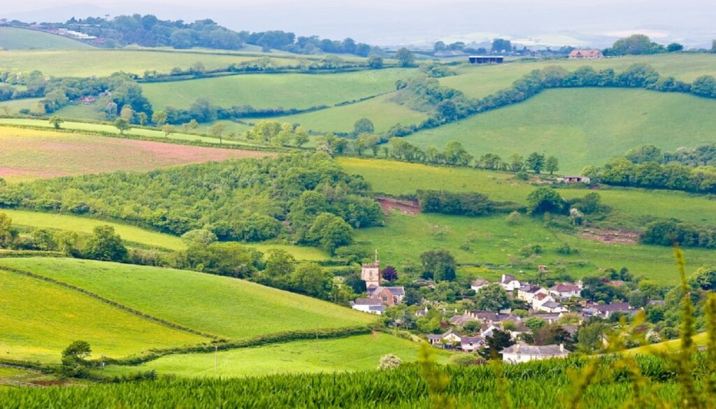 Meadows in UK villages,